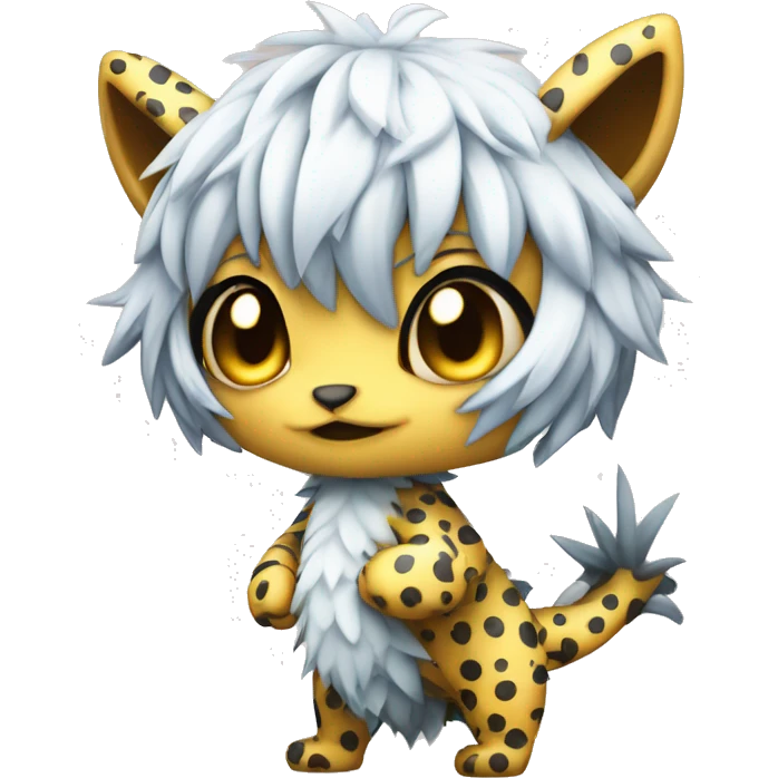 an edgy cute kawaii vernid-fionbri with splash patterns full body emoji