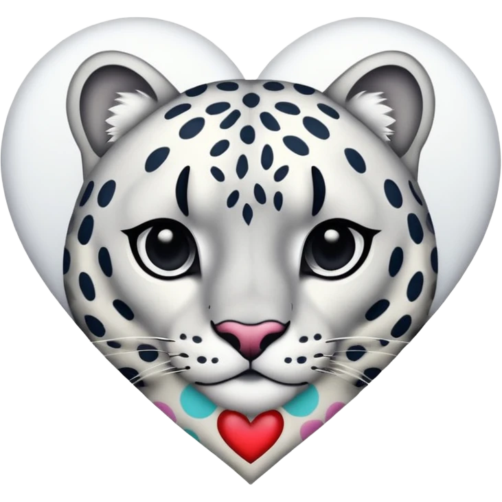 Snow-Leopard-patterned heart emoji