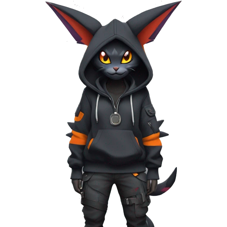 Dark Anthro Cool Noivern-Litten-Quilava-Pokémon Punk Techwear Hoodie Cargo Collar Full Body emoji
