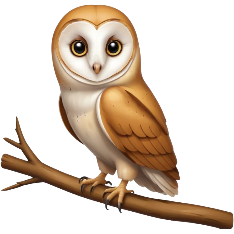 barn owl on branch emoji