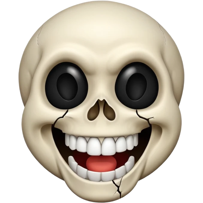 Skull laughing goofy emoji