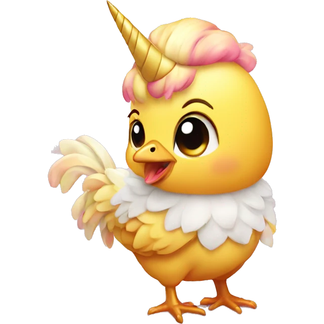 Baby chicken with unicorn  emoji