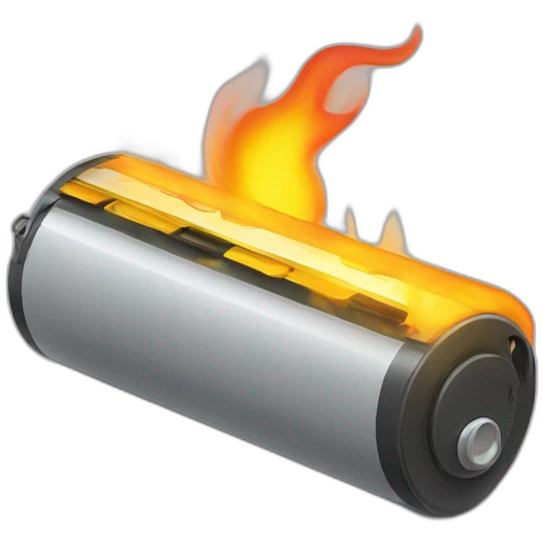 a battery burning emoji