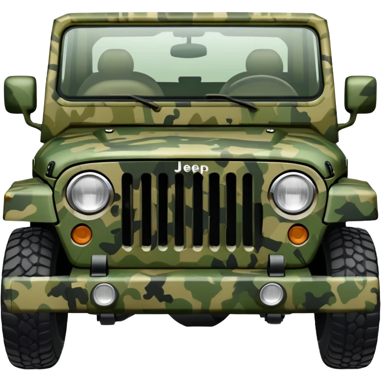 military jeep vehicle with camouflage pattern emoji