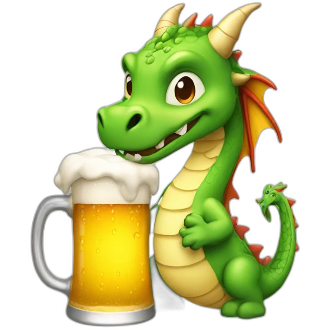 Dragon with beer emoji