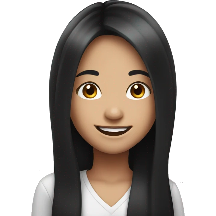 smiling girl with long black hair emoji