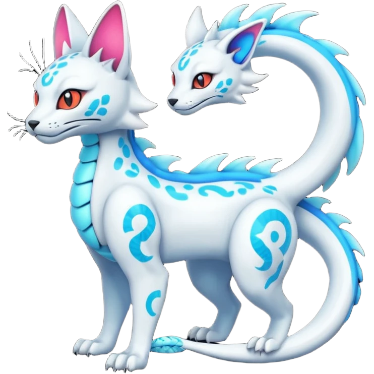 Neon Vibrant Pulsating Trail-glowing Chromatic Trico-Serval-Absol-Salamence-Silvally-Dragon-Snake-fusion-hybrid emoji
