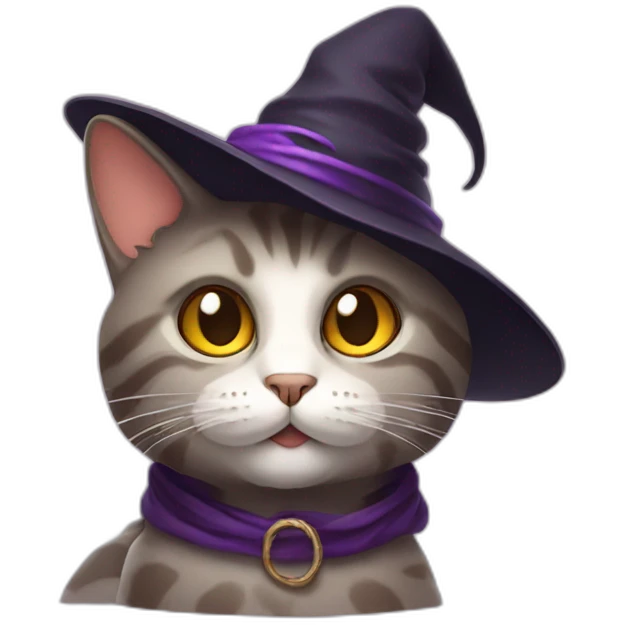 Cat with witch hat emoji