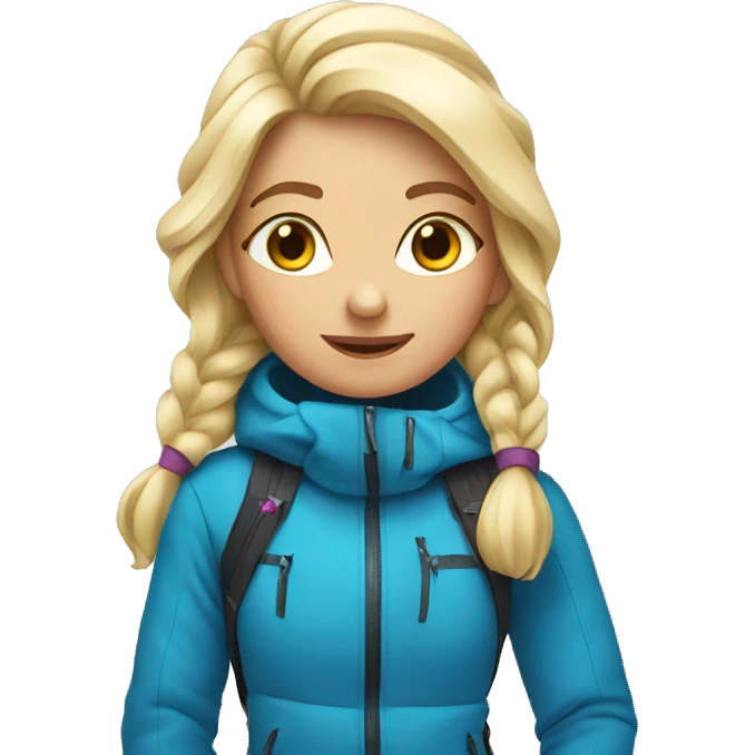 Blond girl skiing  emoji