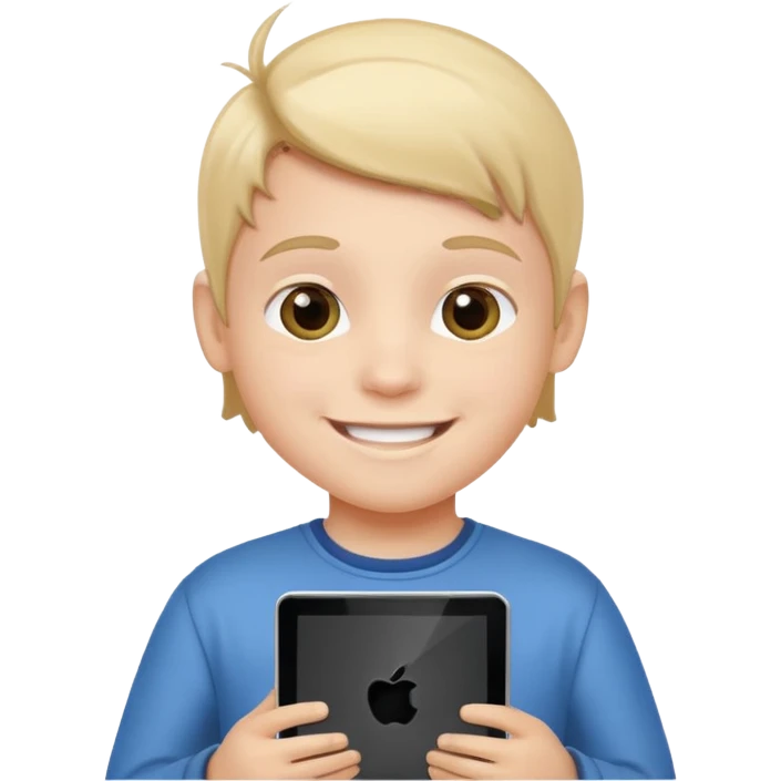 kid hold a tablet emoji