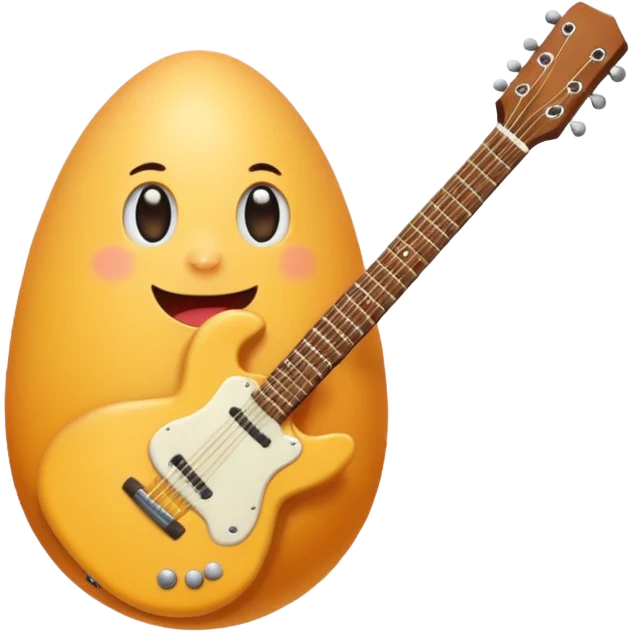 Egg playing a guitar emoji