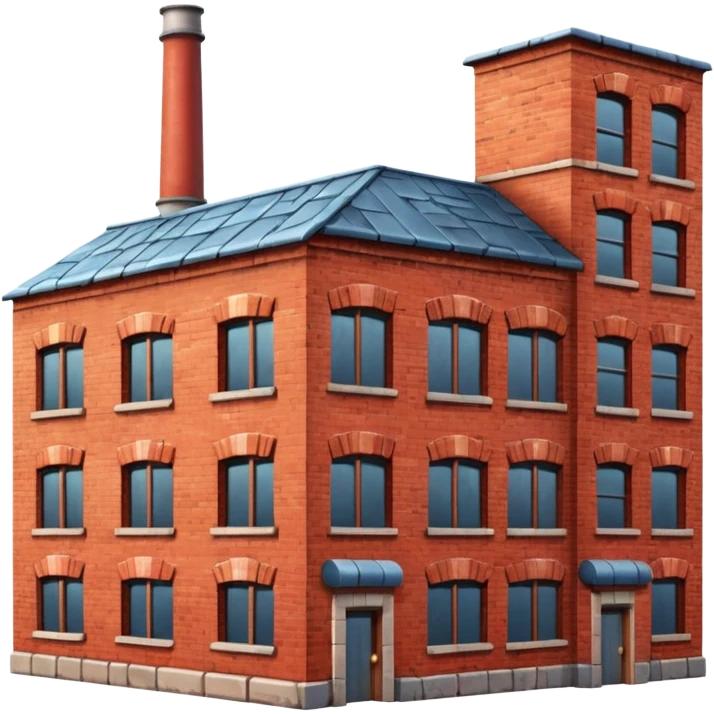 wide old factory made of bricks without pipes emoji