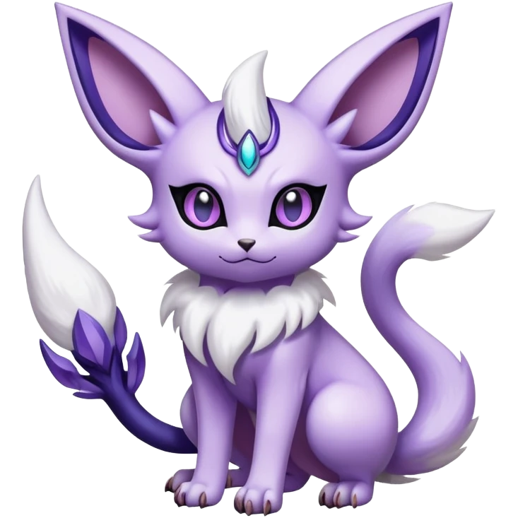 Shiny Exotic Badass Mystical Mysterious Gothic Espeon-Absol-Pokémon-Fakémon-hybrid-creature (full body) emoji