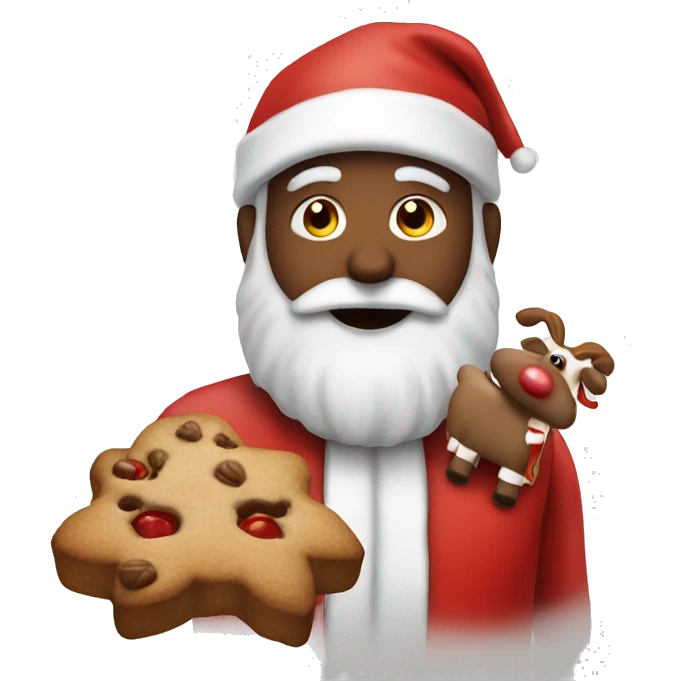 Santa Claus with Rudolf and Cookies emoji