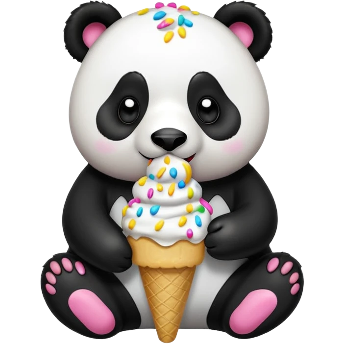 Panda eating ice cream emoji