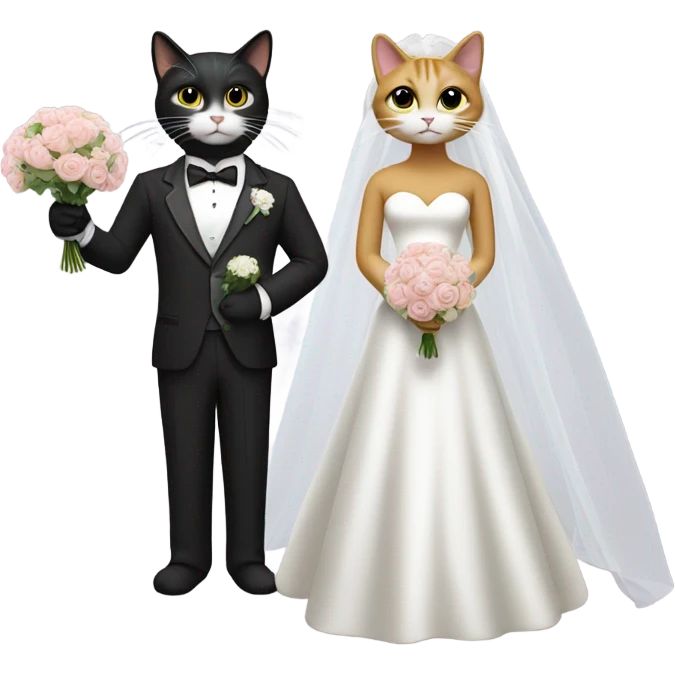 cats getting married emoji