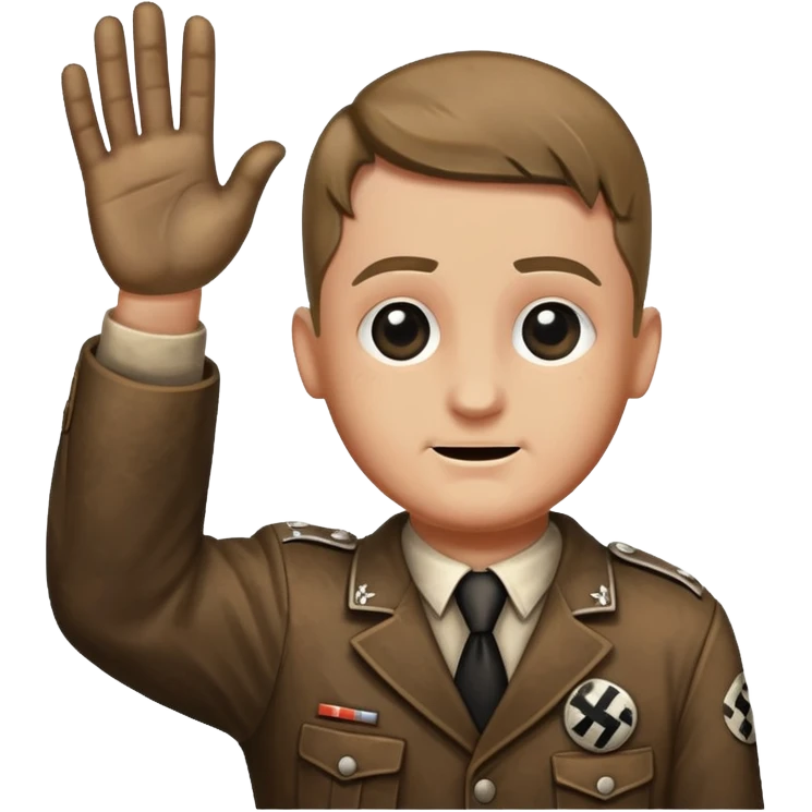 Nazi salut with nazi cross emoji