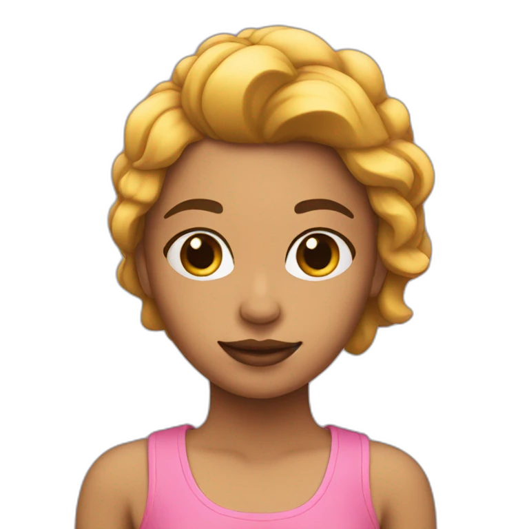 Chica con el pelo rosa y negro emoji