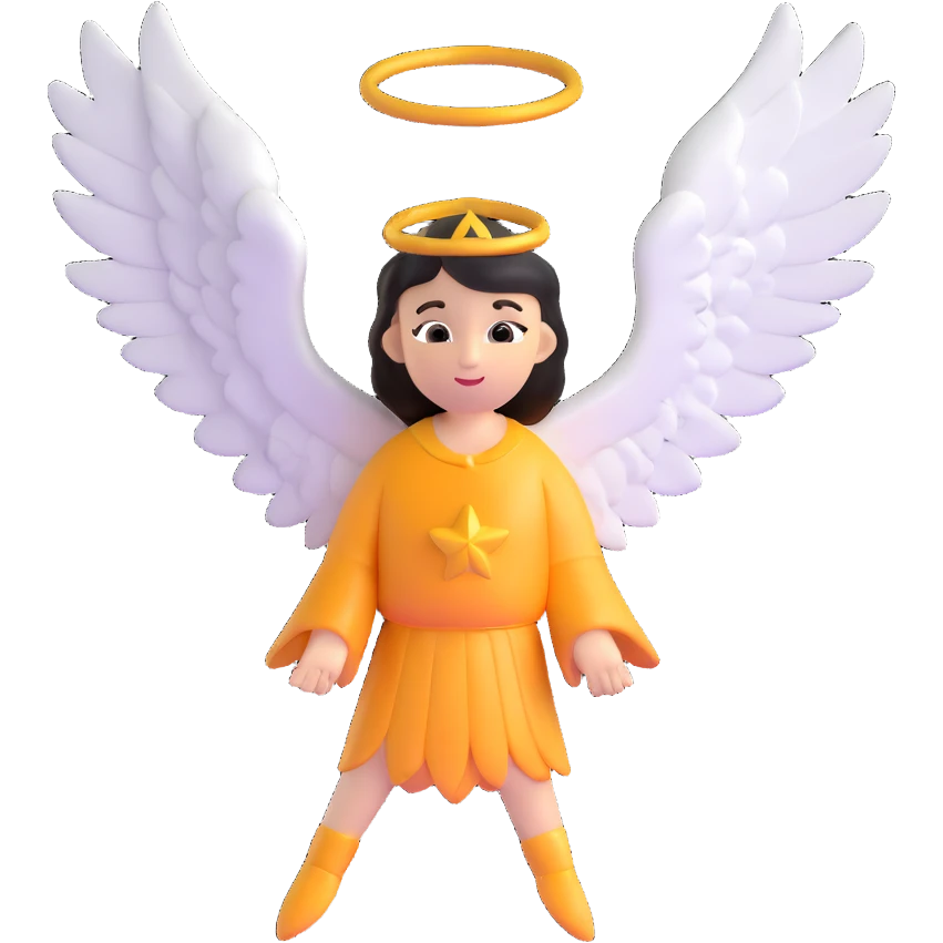 Guardian angel with protective wings emoji
