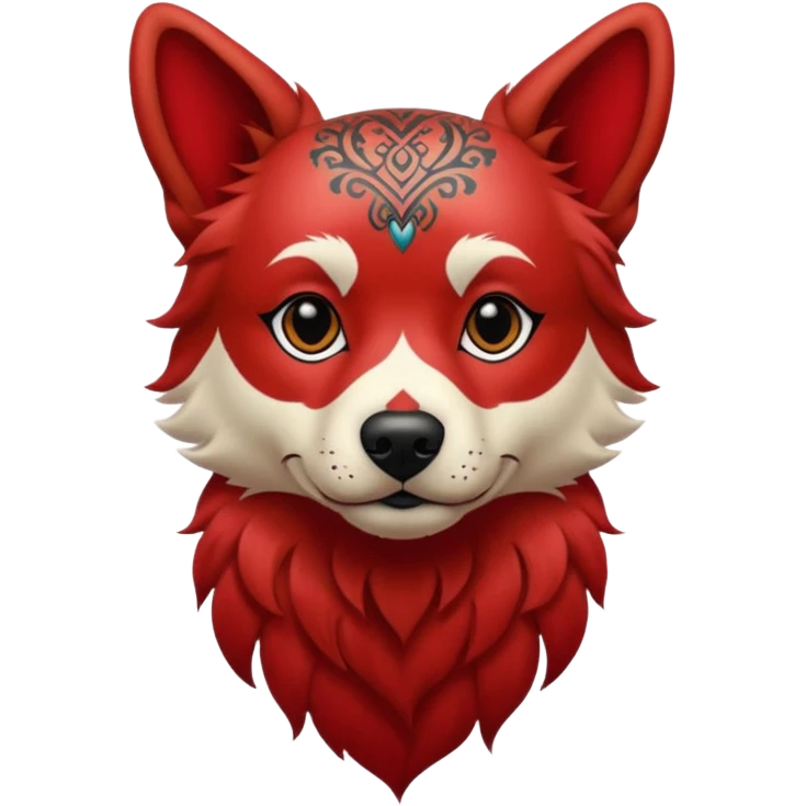 tattoed dog with red hair emoji