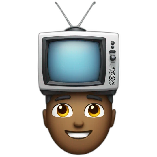 Guy with TV head emoji