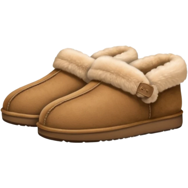 pair of comfy furry low slipper uggs emoji