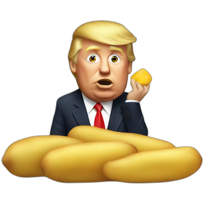 Trump eating potato emoji