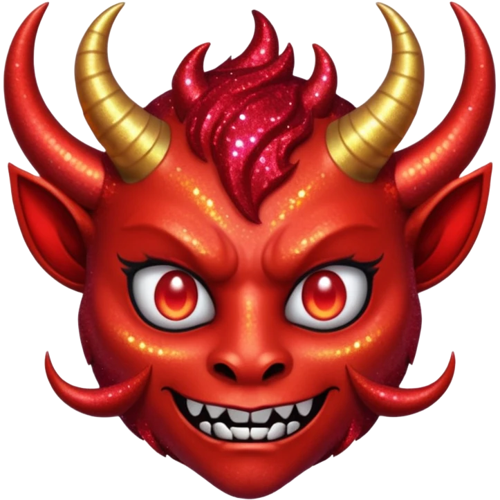red glitter demon emoji