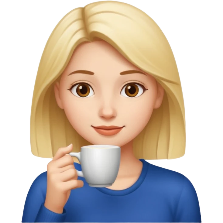 Девушка пьет кофе emoji