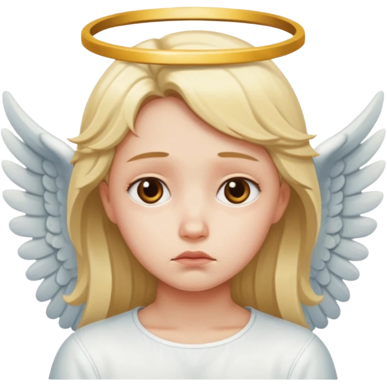 Make an angel 😇 emoji that is a bit sad like bored emoji