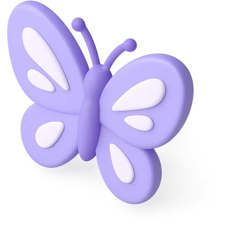 purple butterfly, clean and elegant, suitable for emoji or icon use emoji