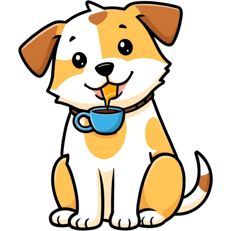 Dog drinking coffee  emoji