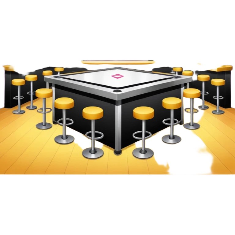 In most clubs, tables are placed between the dance floor and the walls of the room, with a bar to one side and the DJ booth usually elevated above the dance floor. emoji