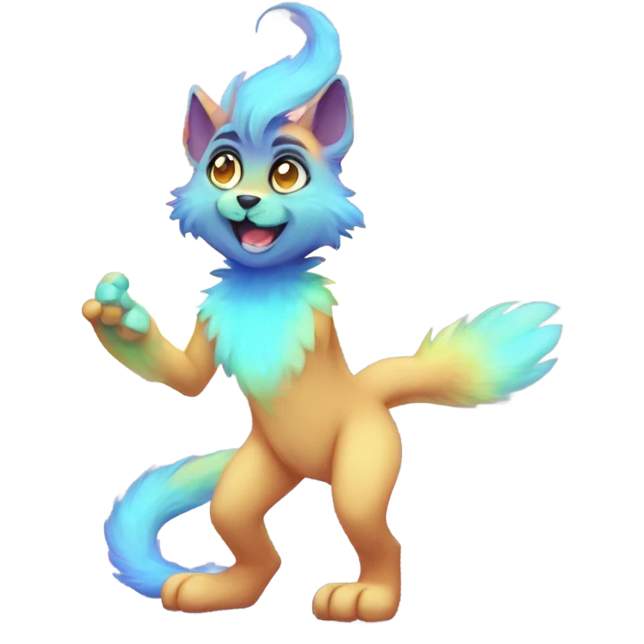 gradient-Sparkle-nebula-fursona anthropomorphic furry Fakémon full body emoji