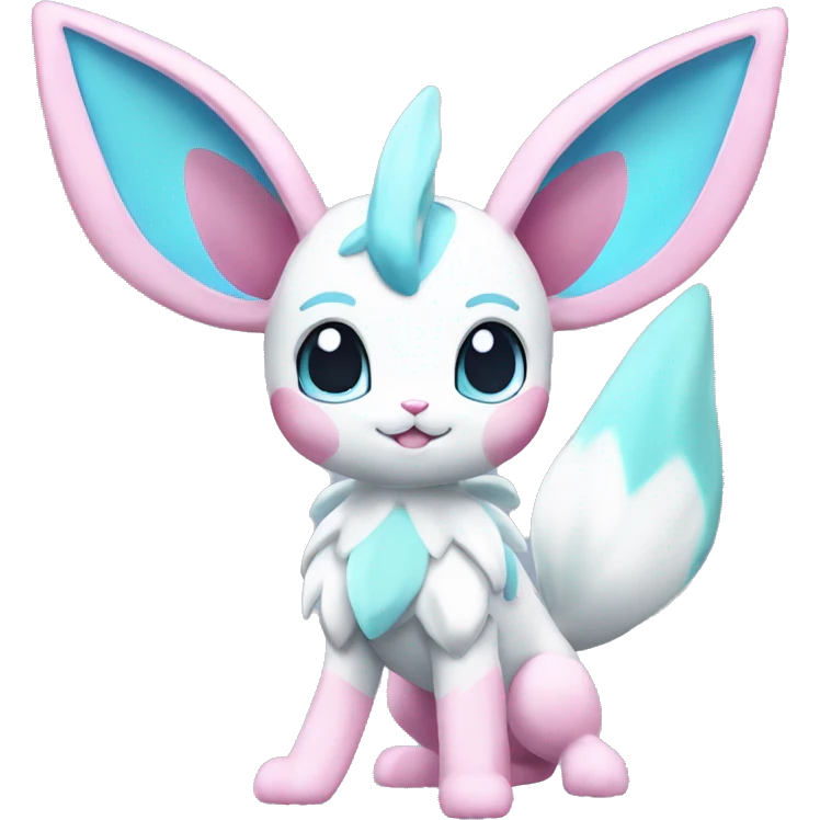 Kawaii Pastel Shiny Sylveon Glaceon Full Body emoji