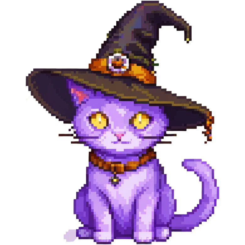 purple witch cat emoji