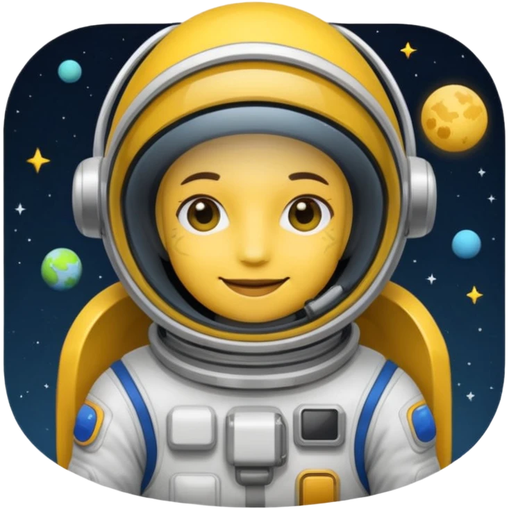 Among Us crewmate character showing happiness, simple and bold emoji style emoji