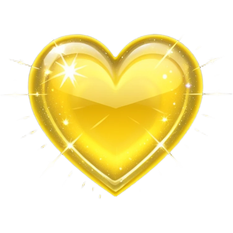 yellow heart with a sparkle trail emoji