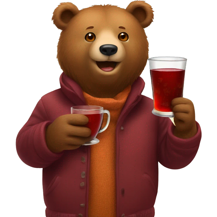 Bear with mulled wine  emoji