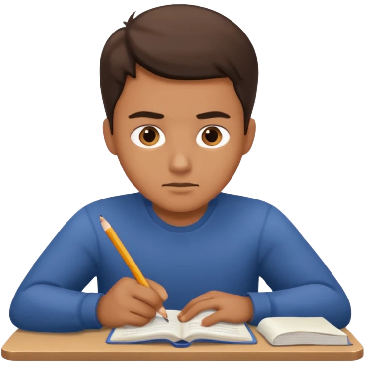 a man studying hard emoji