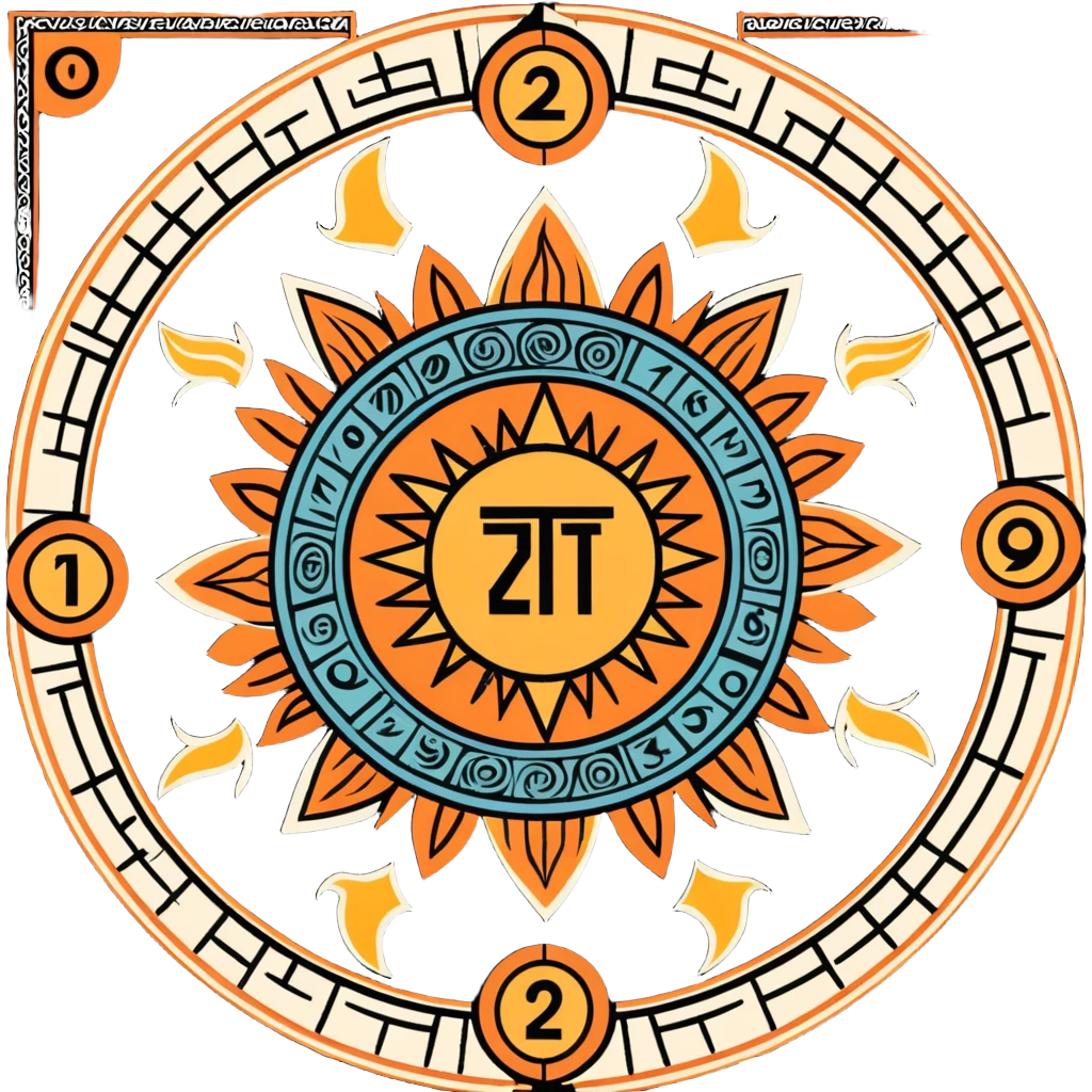 Toltec sun stone calendar with intricate designs emoji