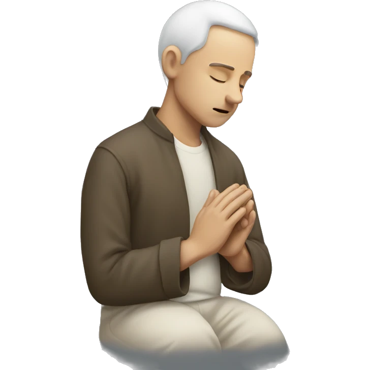 white man pray emoji