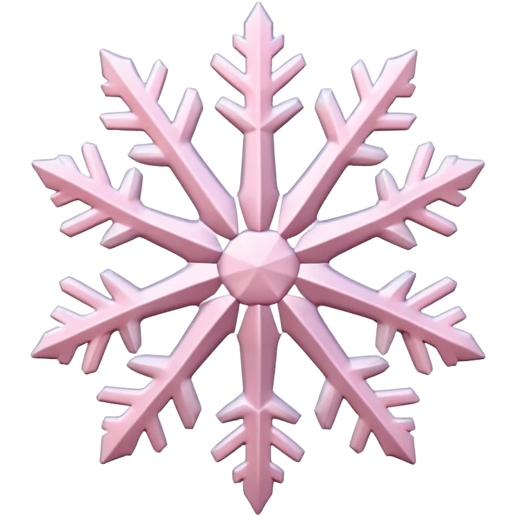snow flake pale pink 3d icy texture emoji