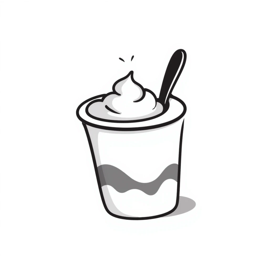 yogurt in a hand drawn doodle style emoji