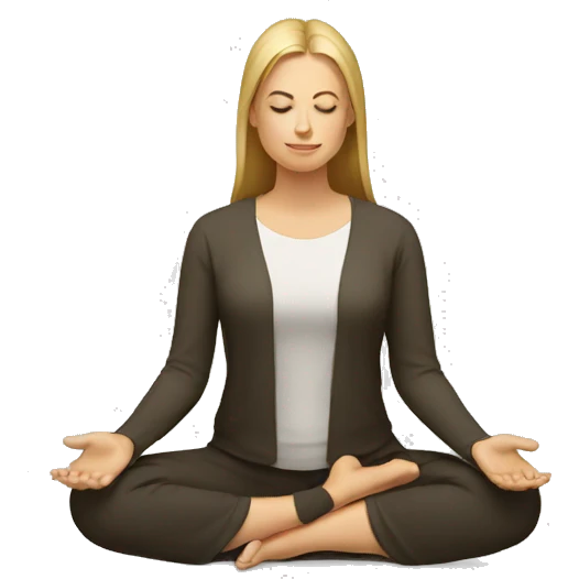 european woman meditating emoji