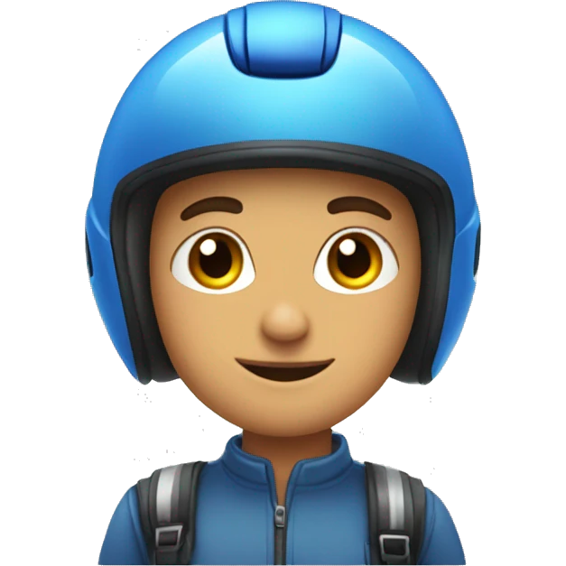 Boy with  blue helmet onr scooty emoji