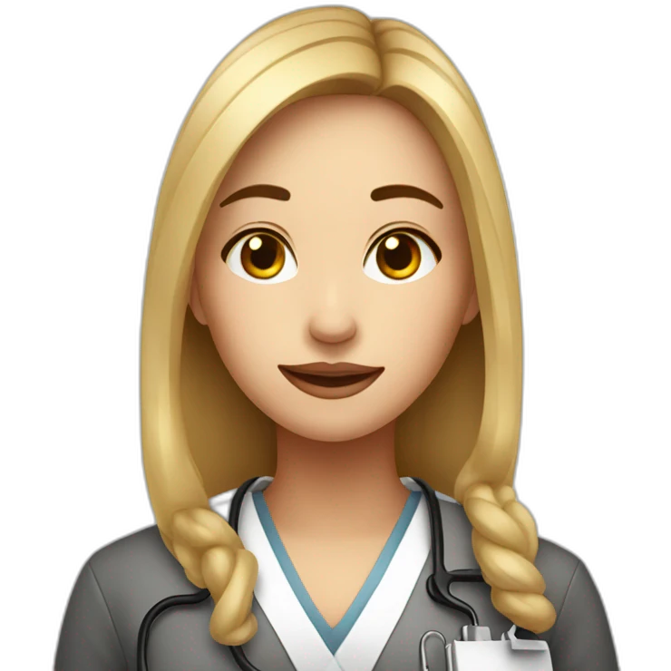 Medical female student with a small mole on the Left side of her mouth  emoji