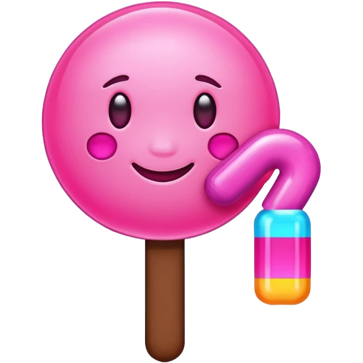“magic candy” written in pink neon emoji