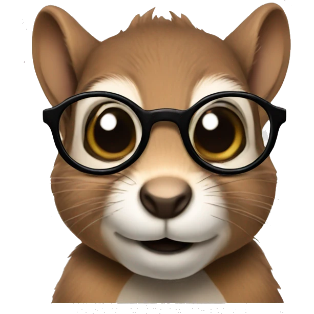 Squirrel with small round glasses emoji