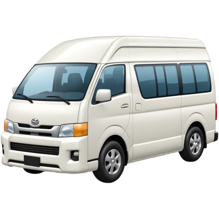 3D emoji of a Peruvian urban white toyota hiace emoji
